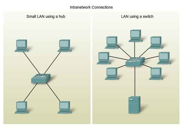 connections type in a internetwork