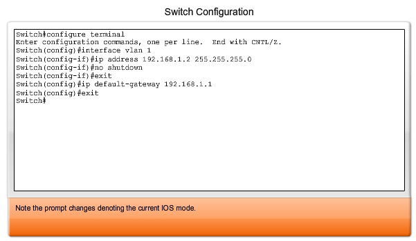 configurazione di uno switch