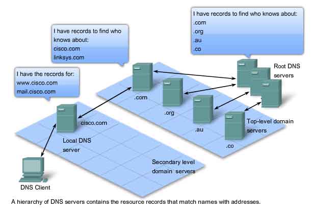 hierarchy of DNS server